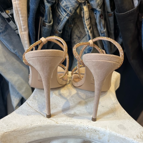 Steve Madden Breslin Rhinestone Ankle Strap Heels - Gold Nude brand new in box - Picture 3 of 5